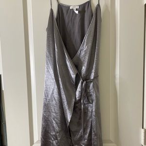 Leith Nordstrom Metallic V Neck Wrap Dress